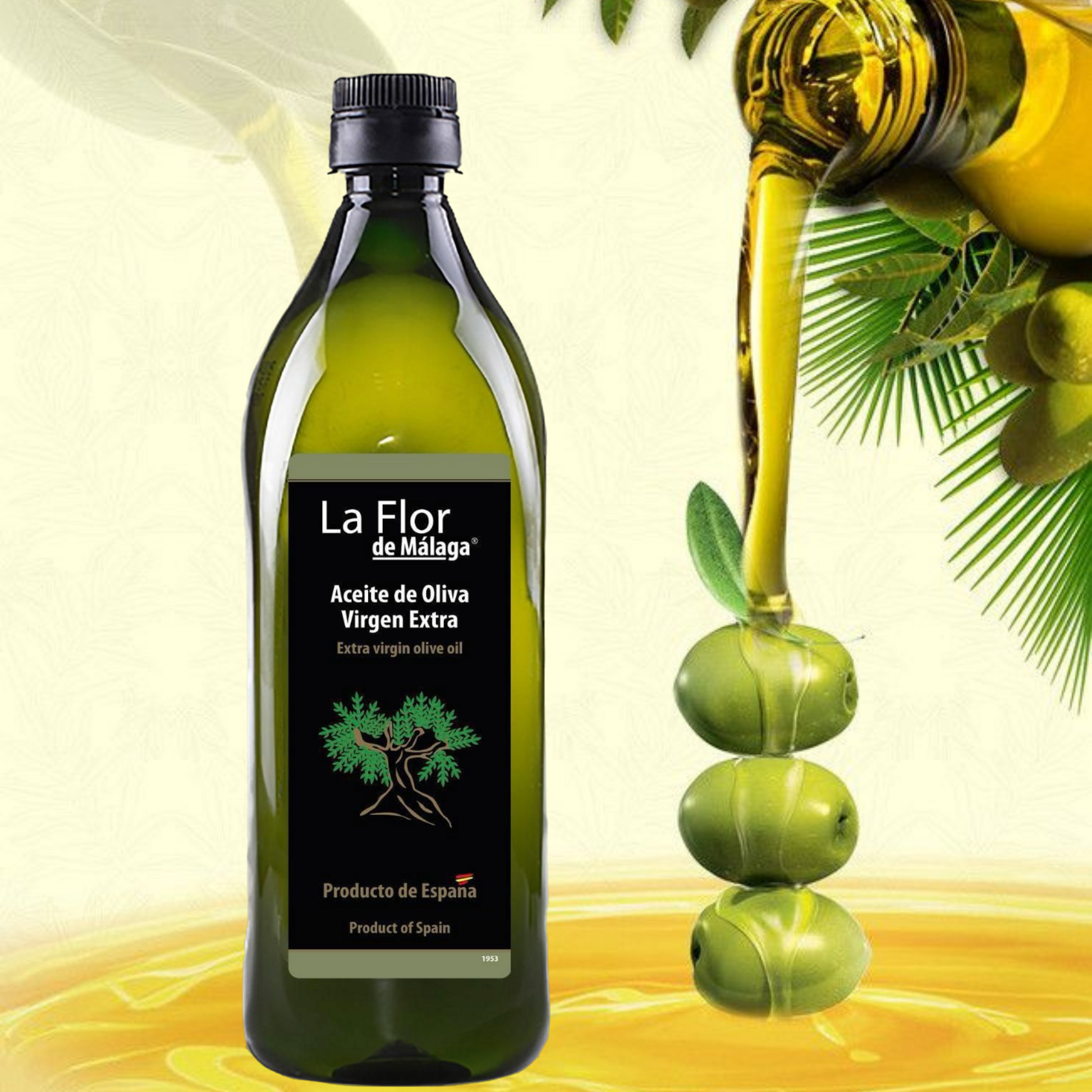 Natives Olivenöl Extra – 1L (35,2 fl oz) | Produkt aus Spanien | Kalt extrahiert, mechanisches Verfahren | Vielseitig für Kochen, Salate & Rezepte